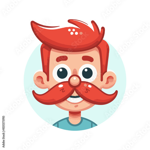 young man vector mascot icon. Happy funny smiling cartoon character mature man happy face illustration