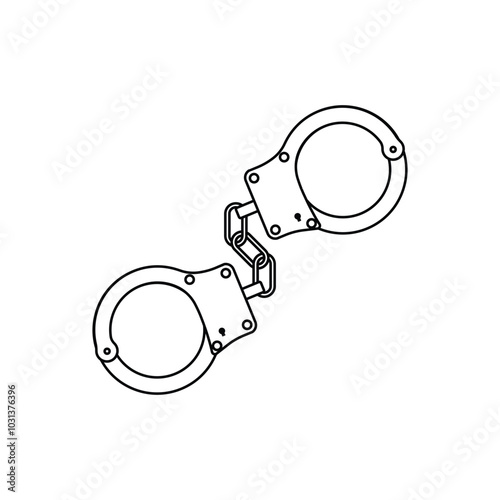 Handcuffs line icon. Law And Justice Symbol. Vector Illustration.