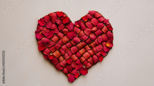 Heart-Shaped Rose Petal Arrangement