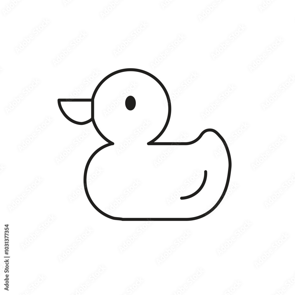Rubber duck icon. Bath rubber duck isolated on white background. Baby toy. Vector illustration in line style. Rubber duck icon. Bath rubber duck isolated on white background. Baby toy. Vector illustration in line style.