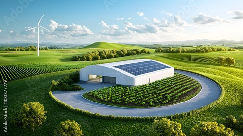 Sustainable AI Powered Organic Farm Harnessing Solar and Wind Energy for Efficient Production