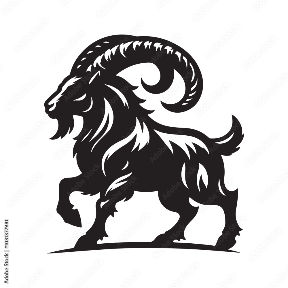 Fototapeta premium a goat icon silhouette vector illustration on white background