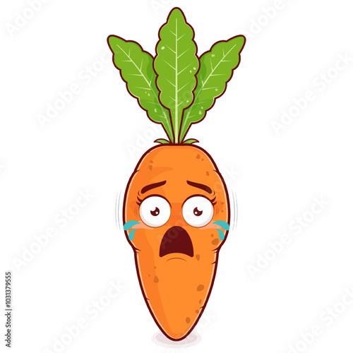 carrot scared face cartoon cute