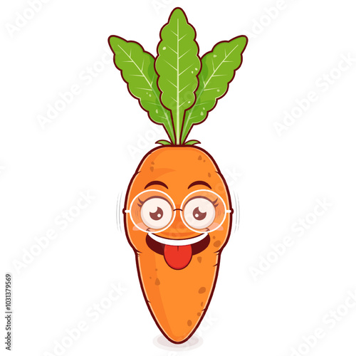 carrot playful face cartoon cute