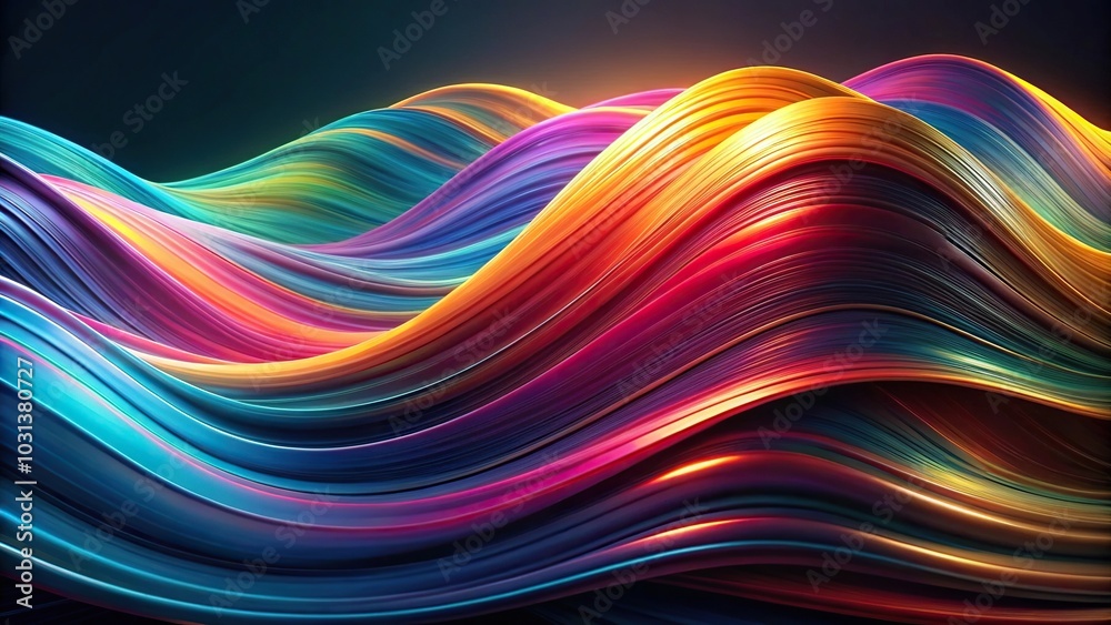 colorful abstract waves on dark background colorful abstract waves on dark background
