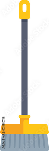 Simple icon of a cleaning broom standing upright, ready to sweep and maintain cleanliness