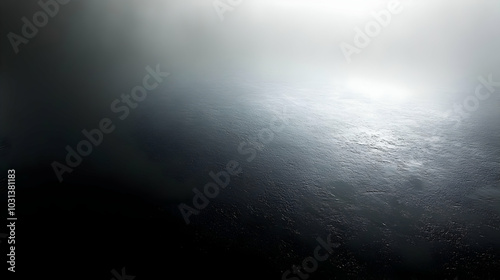 A foggy landscape with a re...