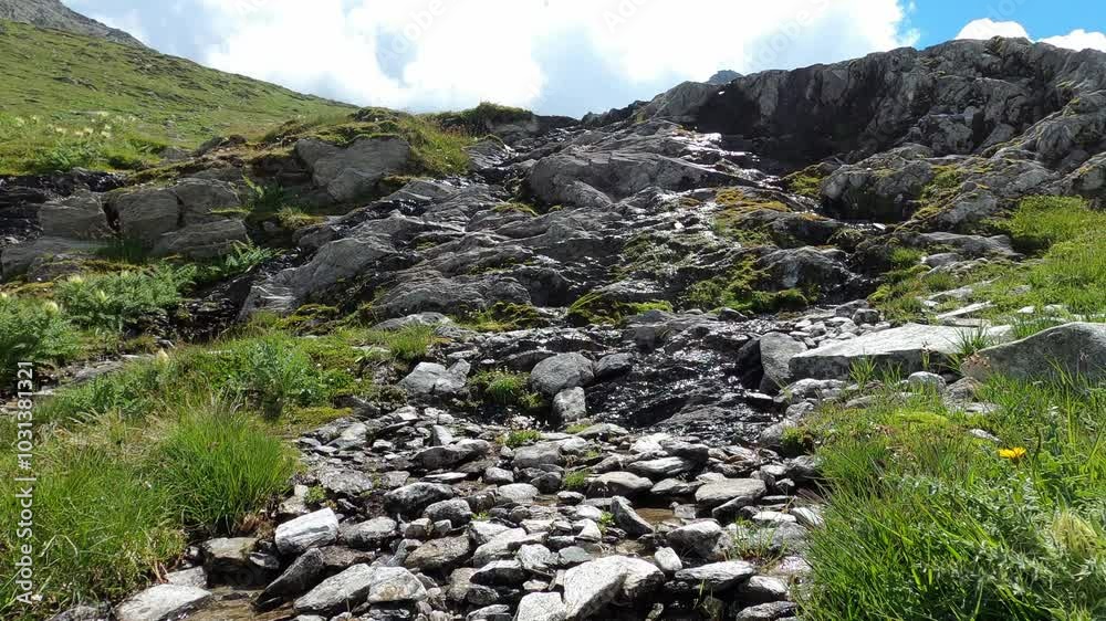 River Water Flowing Through Rocks - Static Shot River Water Flowing Through Rocks - Static Shot