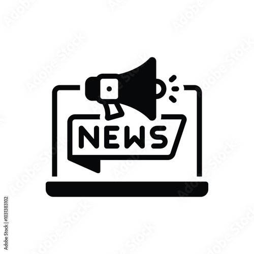 Black solid icon for news