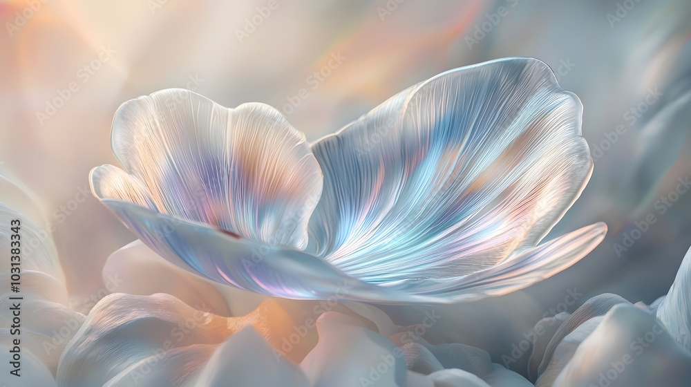 Abstract Flower Petal with Iridescent Shimmer. Abstract Flower Petal with Iridescent Shimmer.