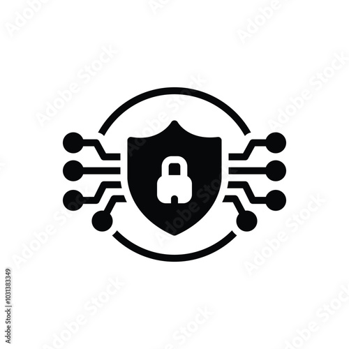 Black solid icon for security