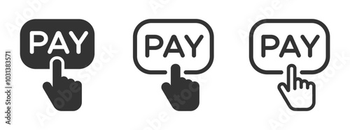 Pay button vector icons. Pay icon