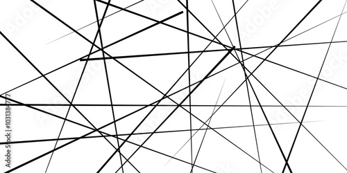 Random chaotic lines. Abstract geometric pattern. Outline monochrome texture. Trendy random diagonal lines image. Random chaotic lines. Abstract