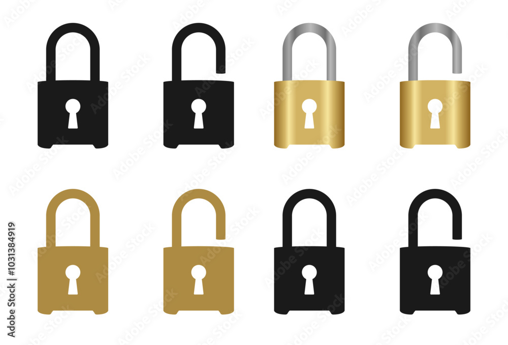 Lock icon set. locked and unlocked icon , privacy, secure, private, security icons - padlock icon button - Keyhole icon Lock icon set. locked and unlocked icon , privacy, secure, private, security icons - padlock icon button - Keyhole icon
