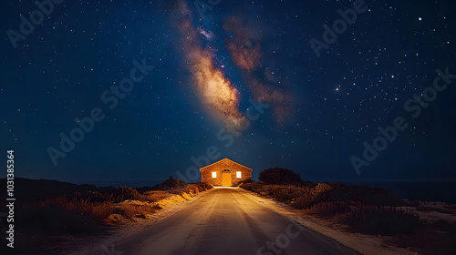 A serene house under a star...