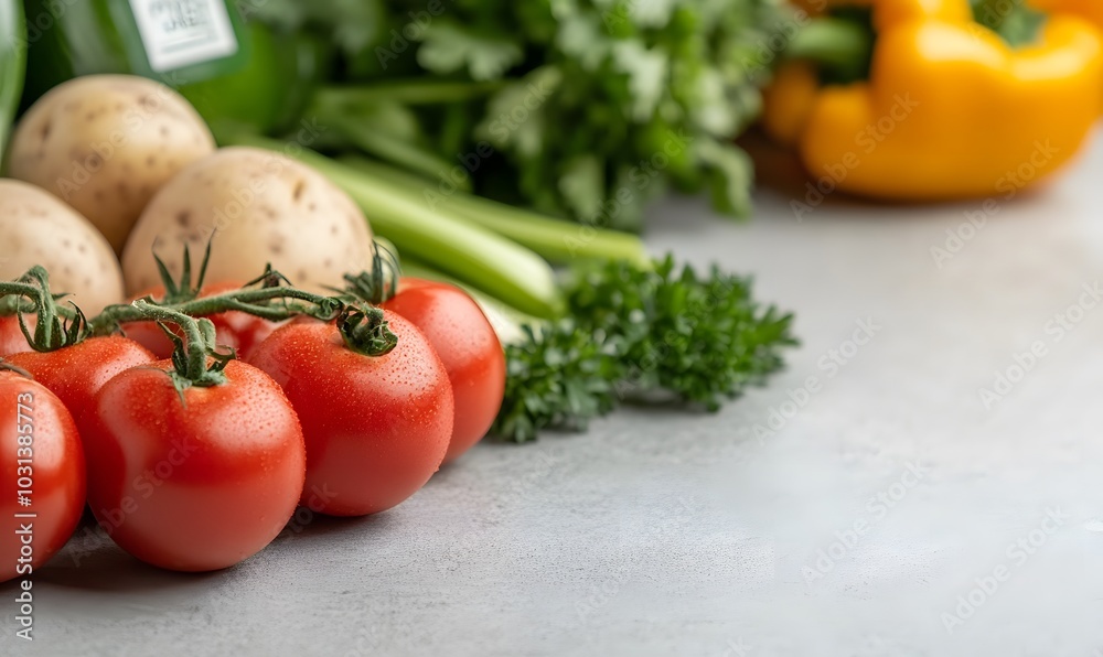 Fresh organic raw vegetables are on a table, Generative AI Fresh organic raw vegetables are on a table, Generative AI