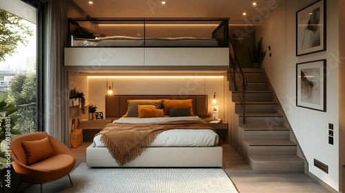 Modern bedroom design with ...