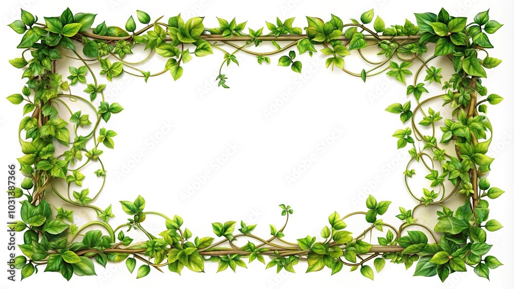 fancy frame with green leaves and vines fancy frame with green leaves and vines