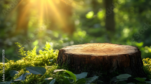Sunlight streams over a tre...