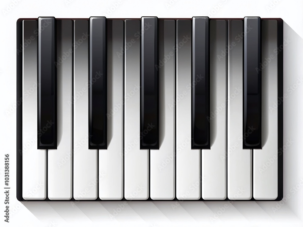 Elegant Silhouette of Piano Keys Vector Illustration on a White Background for Musical Themes Elegant Silhouette of Piano Keys Vector Illustration on a White Background for Musical Themes