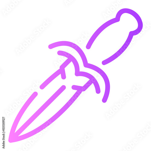 dagger Line Gradient Icon