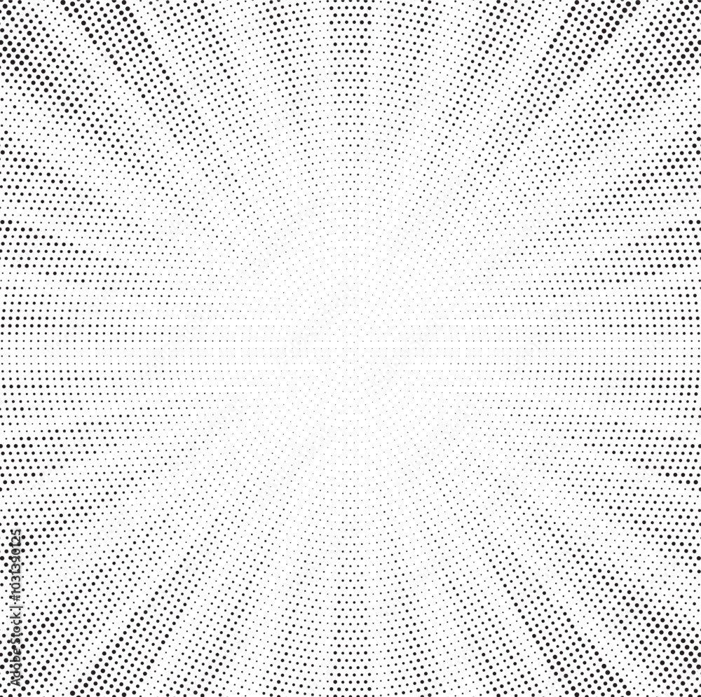 Halftone texture dot radial background, cartoon comic retro pop art dot border, halftone shadow