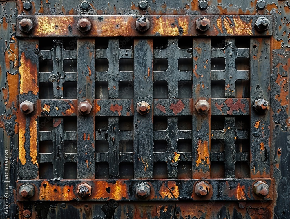 Rustic Metal Grate Texture - Industrial Background Rustic Metal Grate Texture - Industrial Background