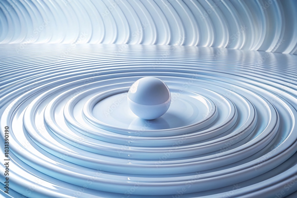Elegant White Business Background 3D Render with Ripple Effect and Circle Animation for Corporate Presentations and Elegant White Business Background 3D Render with Ripple Effect and Circle Animation for Corporate Presentations and