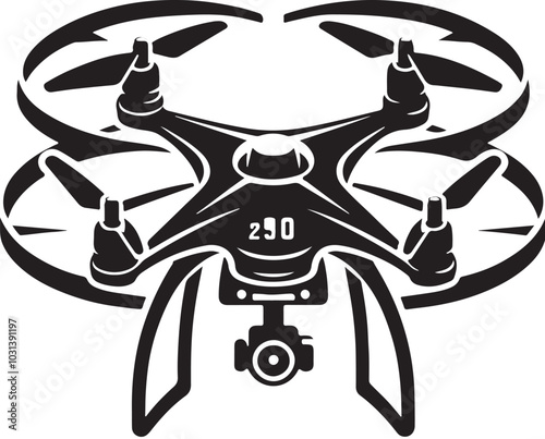 Drone silhouette vector  illoustration