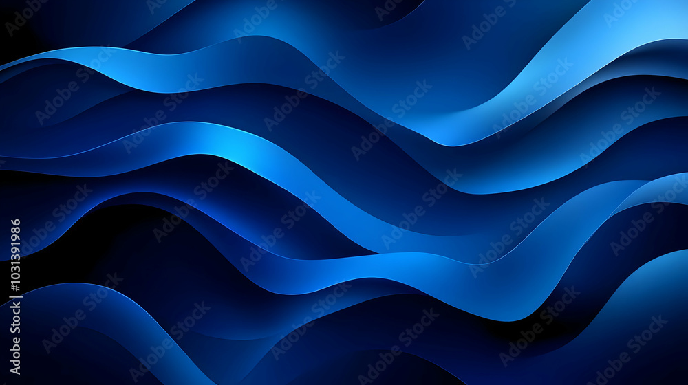 Abstract blue waves creating a smooth, flowing design. Abstract blue waves creating a smooth, flowing design.