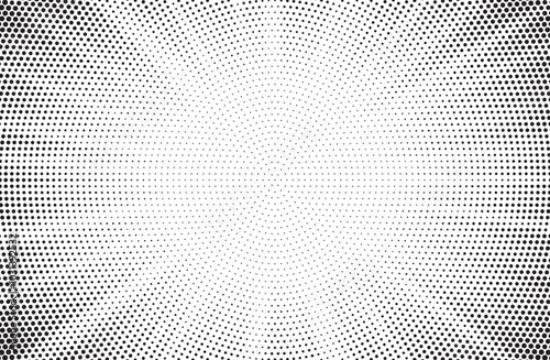 Halftone gradient sun rays pattern. Abstract halftone vector dots background. monochrome dots pattern. Vector background in comic book style with sunburst rays and halftone. Retro pop art design.