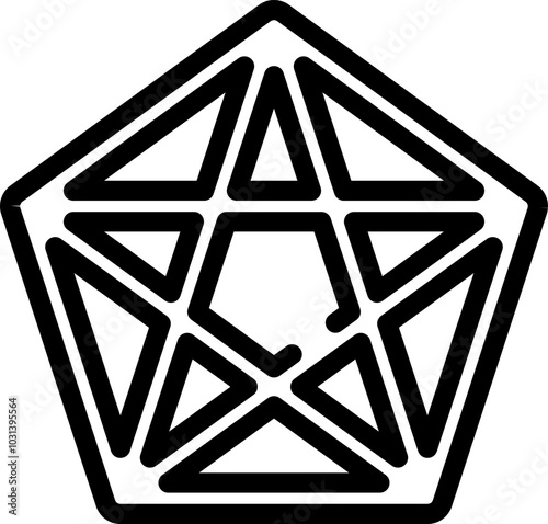 Rounded  Stroke PENTAGRAM Icon