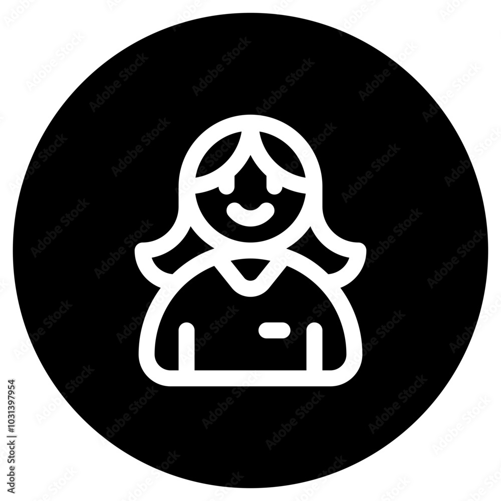 Editable female employee, person, user, worker, profession vector icon. Business, work, job, office. Part of a big icon set family. Perfect for web and app interfaces, presentations, infographics, etc Editable female employee, person, user, worker, profession vector icon. Business, work, job, office. Part of a big icon set family. Perfect for web and app interfaces, presentations, infographics, etc