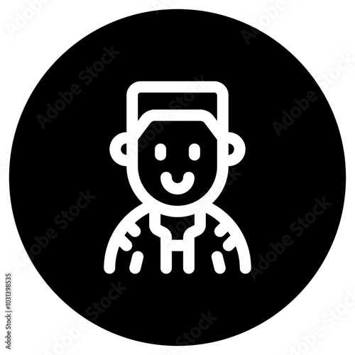 Editable person with army buzz flattop haircut avatar vector icon. User, profile, identity, persona. Part of a big icon set family. Perfect for web and app interfaces, presentations, infographics, etc