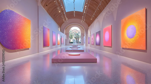 Modern art gallery showcasi...