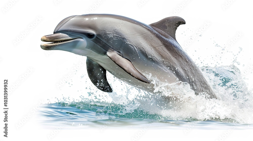 Obraz premium A Water Animal on White Background Image - a charming and engaging visual. The water animal on a pristine white background creates an appealing and interesting scene.