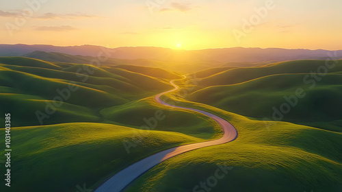 Serene landscape with a win...