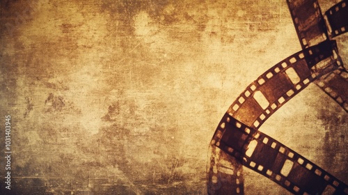 Vintage Filmstrip on Grunge Background