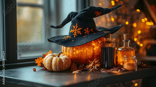 Cozy Halloween decoration w...