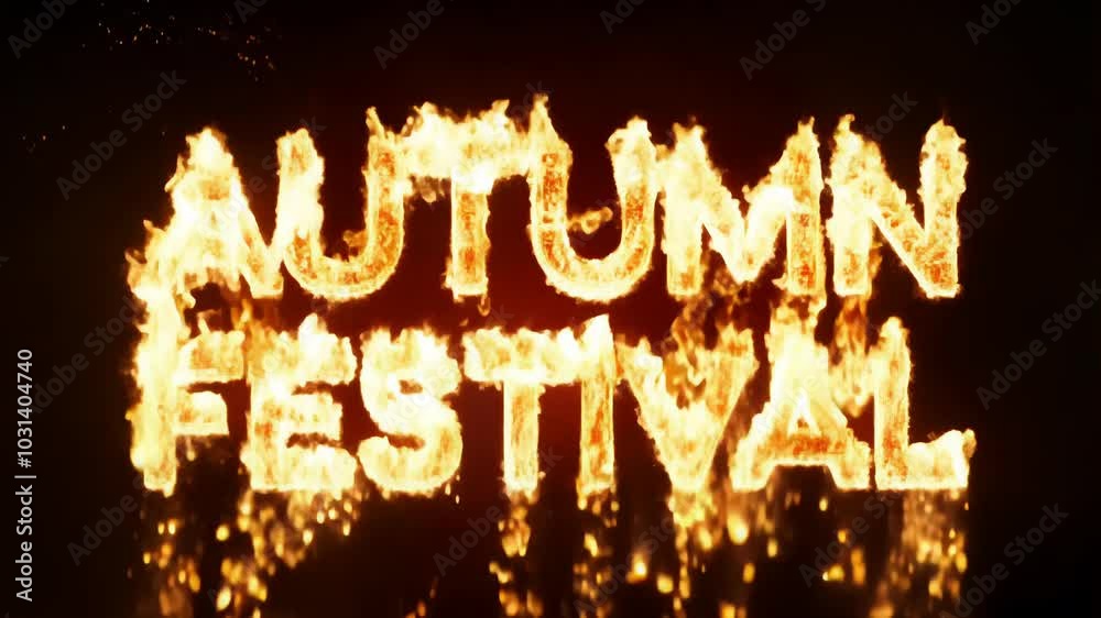 Fiery Text Animation Highlighting Autumn Festival Celebration