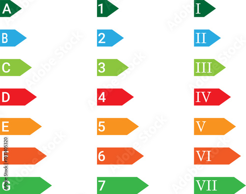 Rows of colorful energy efficient improvement category concepts vector illustration.