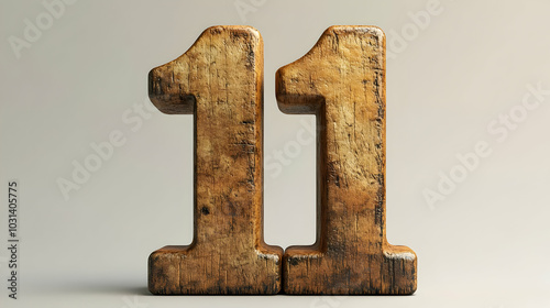 Wooden number "11" displaye...