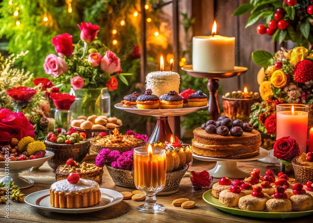 Festive Dessert Table Display for Celebrations and Gatherings Festive Dessert Table Display for Celebrations and Gatherings