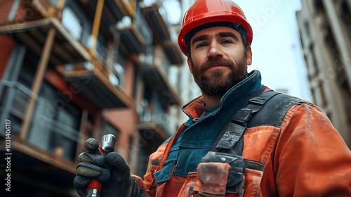 Construction worker in helm...