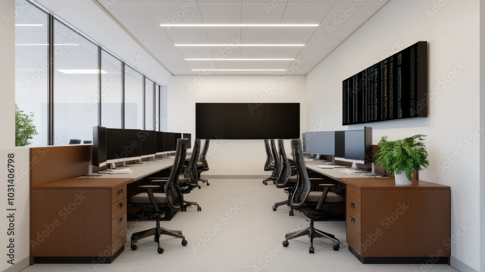 modern office with trading desks modern office with trading desks