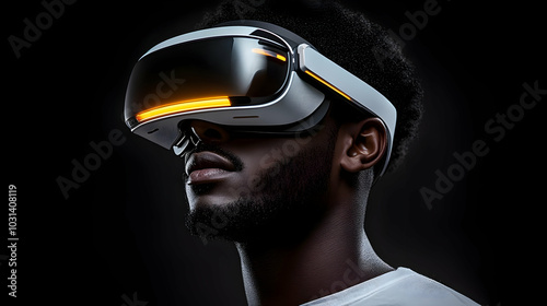 A person wearing a futurist...