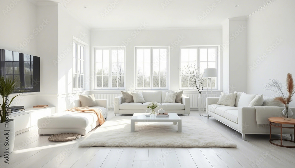 Bright and airy modern living room featuring minimalist white decor, a large window, and cozy furnishings. Perfect for a trendy home interior design inspiration.
Bright and airy modern living room featuring minimalist white decor, a large window, and cozy furnishings. Perfect for a trendy home interior design inspiration.