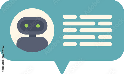 Chatbot icon is sending a message, representing communication with ai