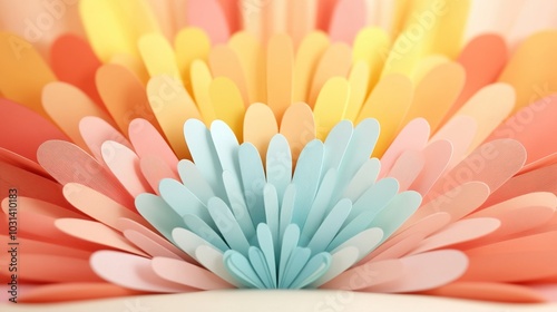 Colorful paper flower design, vibrant shades creating a stunning display. photo