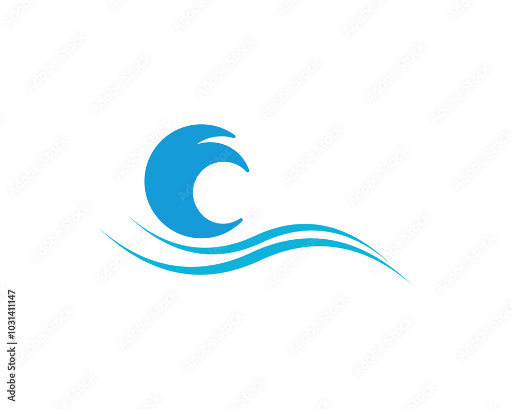 blue wind wave and water wave symbols blue wind wave and water wave symbols